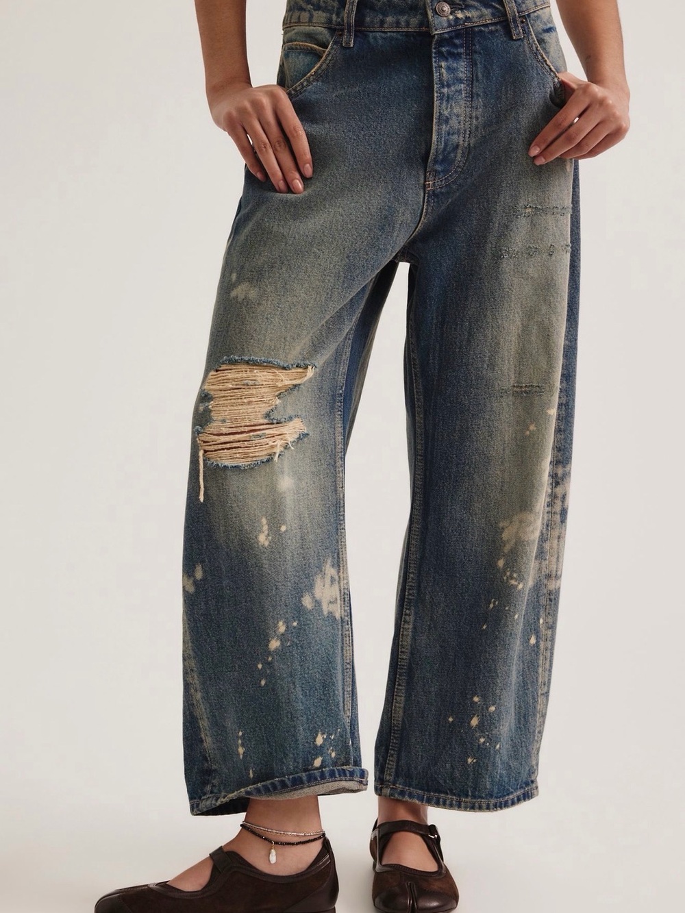 Free People Deep Trance Dropped Boyfriend Jeans